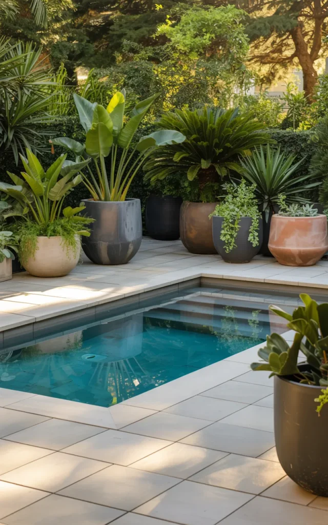 Use Large Planters Around the Pool