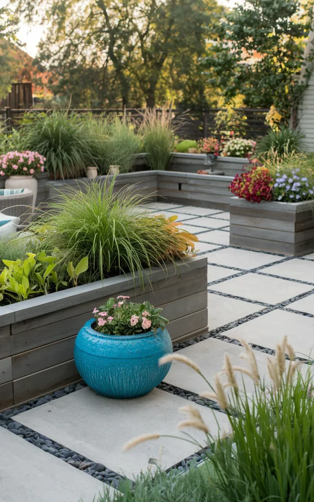 Use Large Planters to Define Backyard Zones