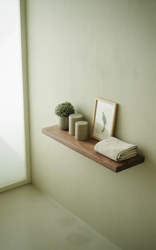 Use a floating shelf for a minimalist display