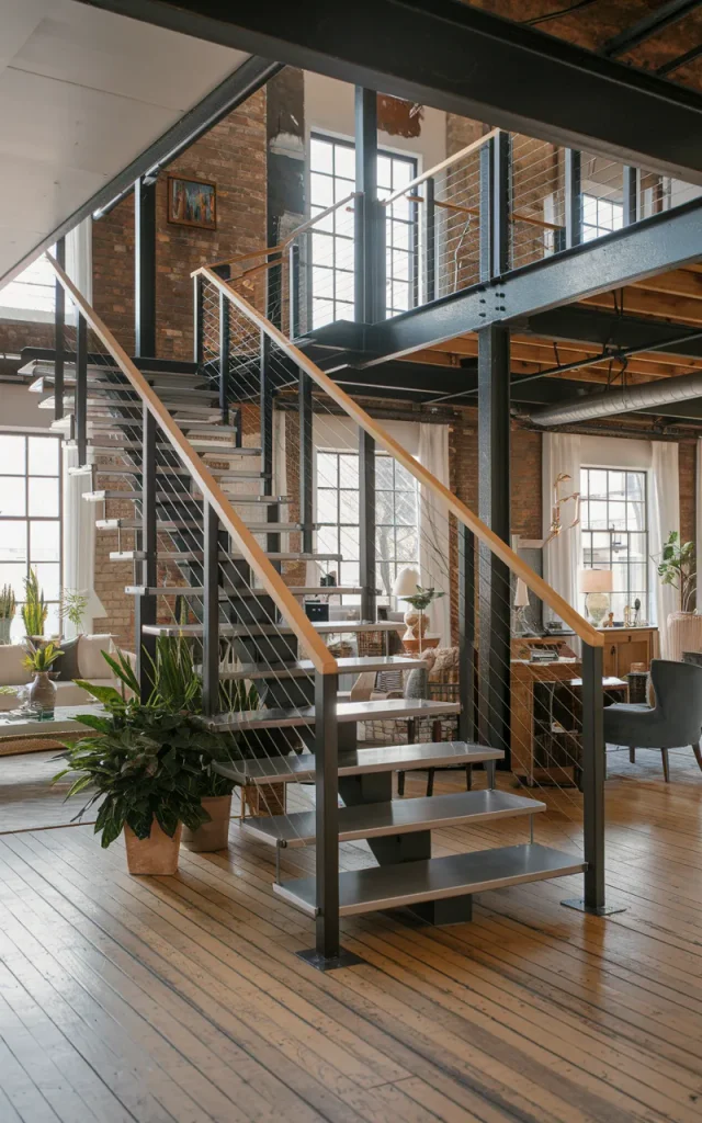 Use horizontal stainless steel cables for a minimalist vibe