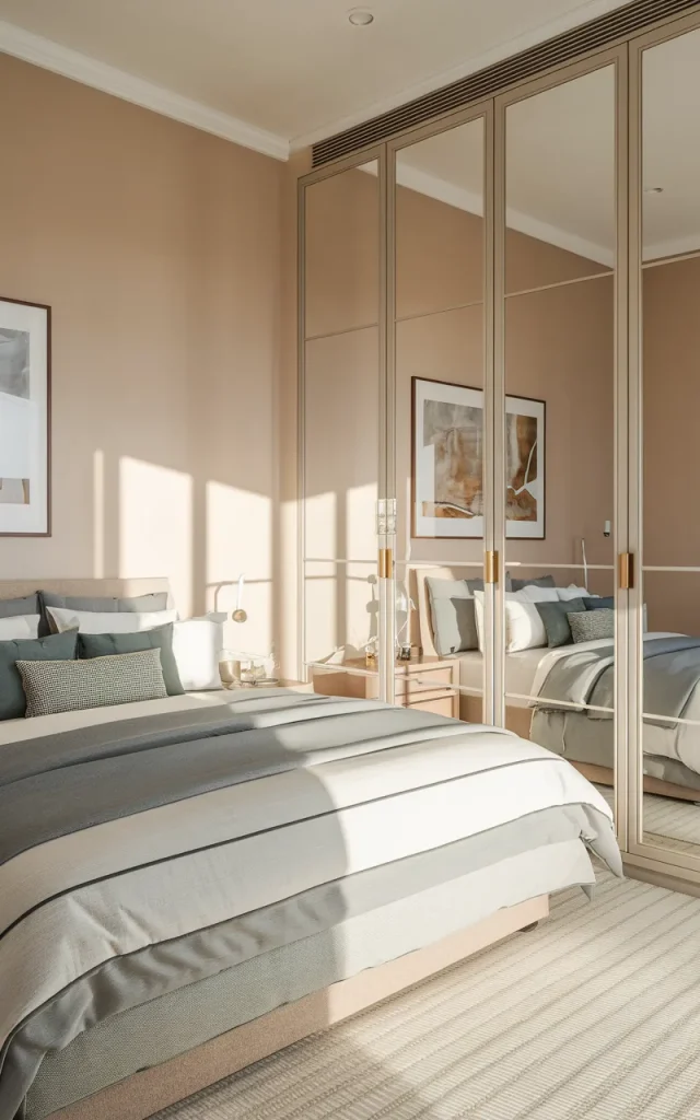 Use mirrored wardrobe doors to bounce light around