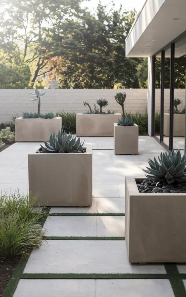 Use oversized planters as architectural accents.