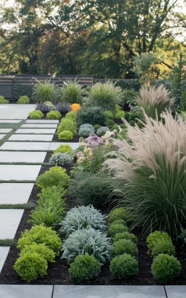 Use repeated plants for a designer look.