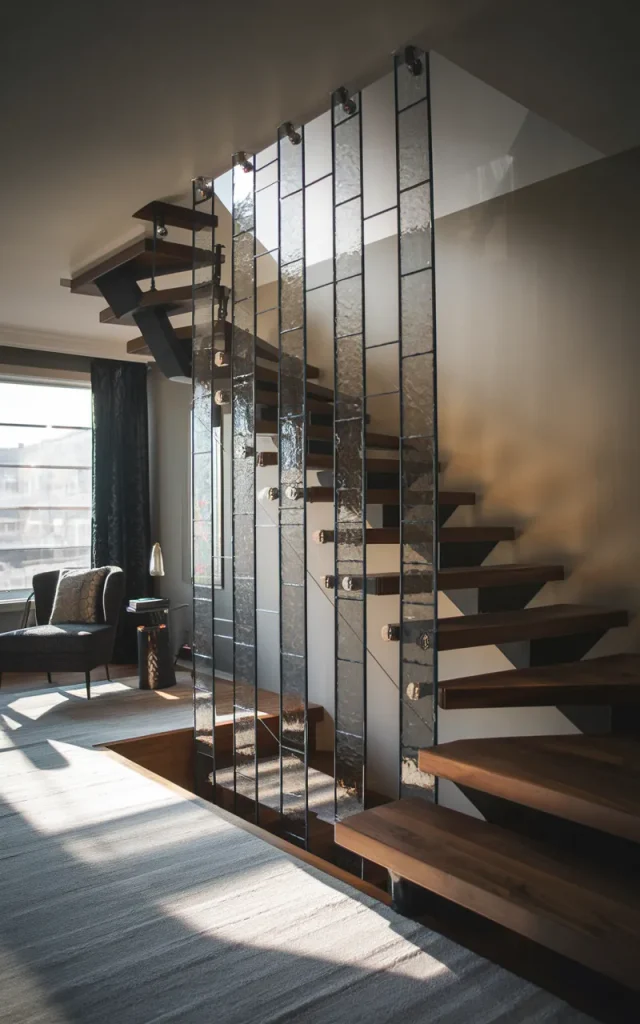 Use smoked glass panels for a moody modern look