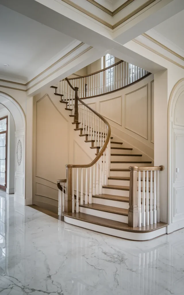 Wrap the staircase landing in continuous panels