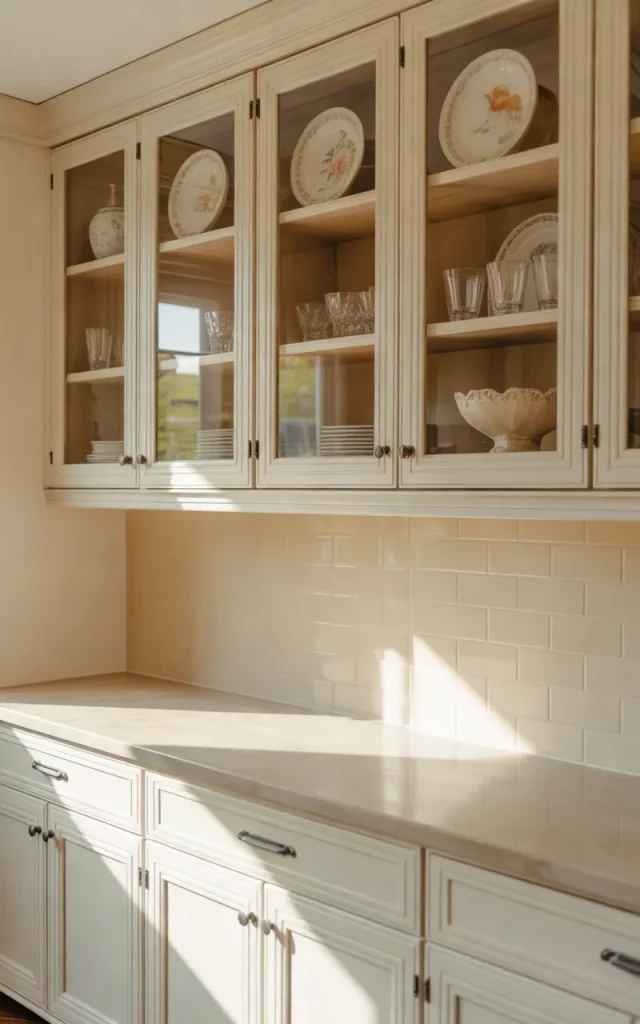 Add Glass-Front Kitchen Cabinet Doors