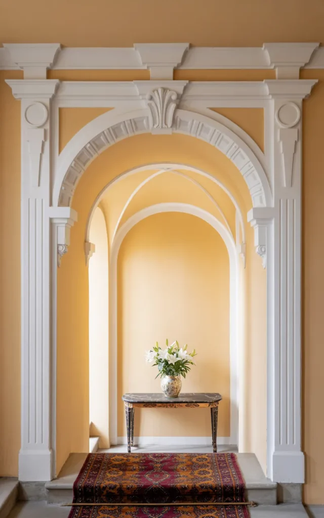 Add a decorative arch or wall molding detail 🏛️
