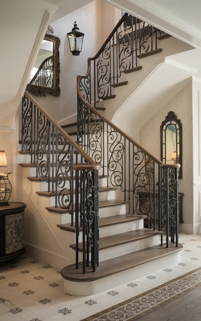 Add artistic iron scrollwork for vintage elegance