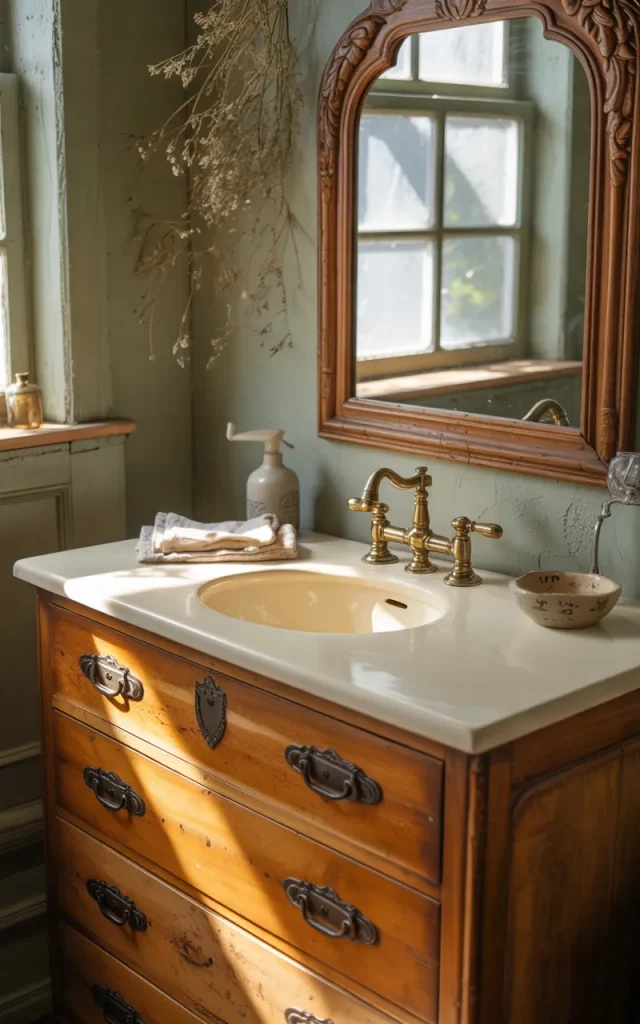 Build a Cottage-Style Vanity With Repurposed Furniture