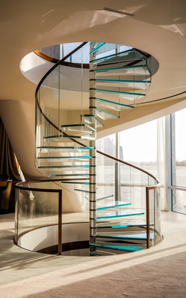 Create a spiral glass staircase centerpiece 🌀