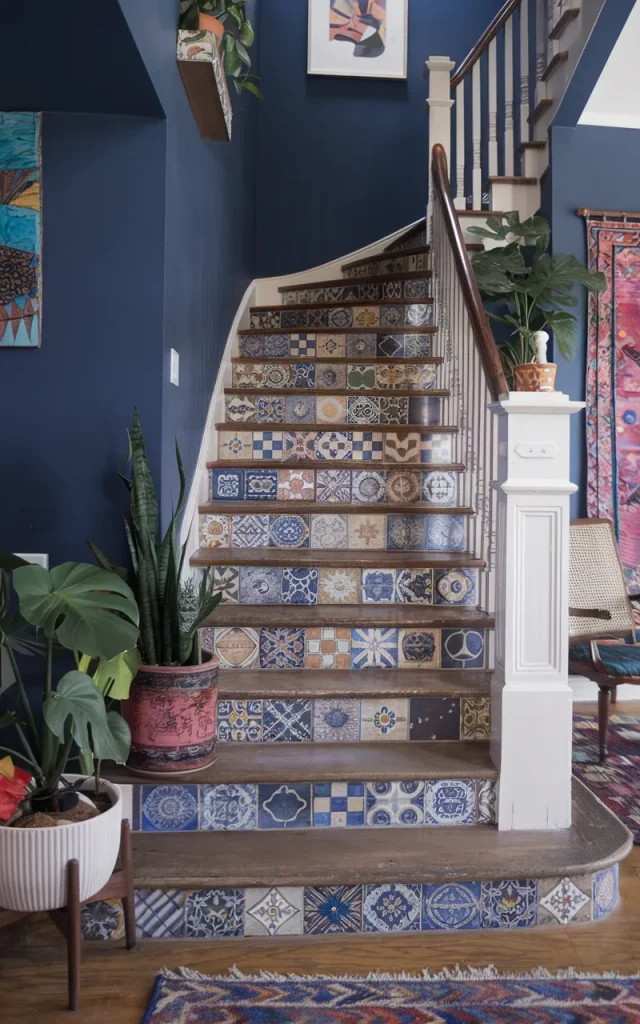 Create patchwork tile designs for eclectic charm 🧩