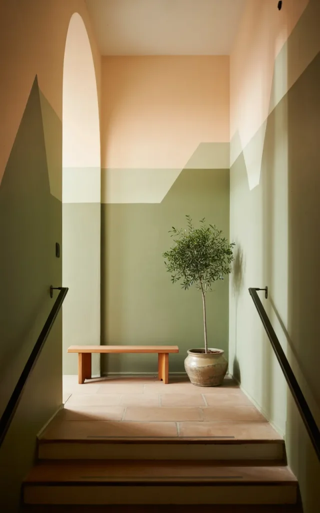 Design a color-block landing wall feature 🎨