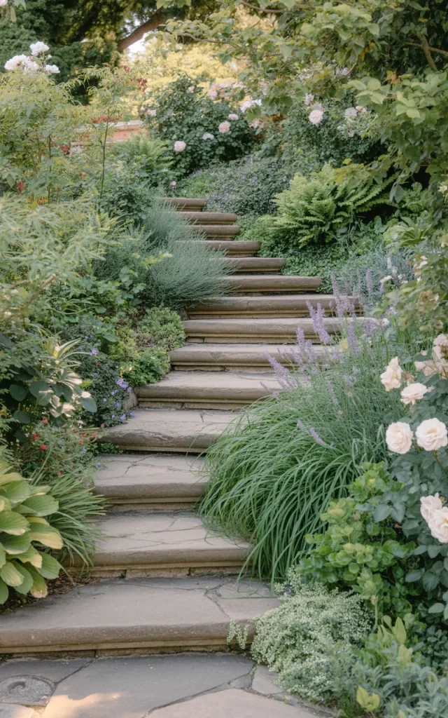 Frame the Staircase With Lush Greenery