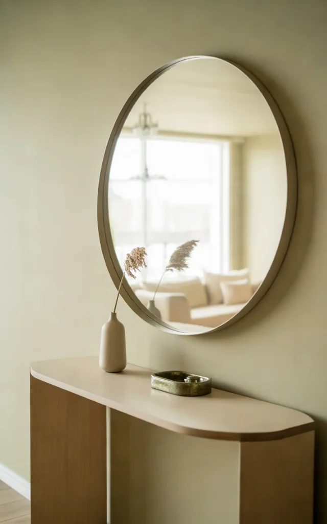Hang an Oversized Mirror to Brighten the Entrance