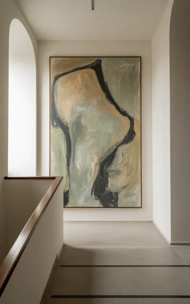 Hang oversized abstract artwork for impact 🎨