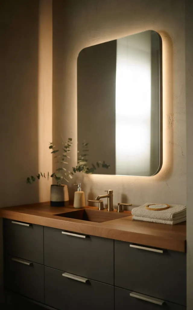 Highlight the Vanity With Backlit Mirrors