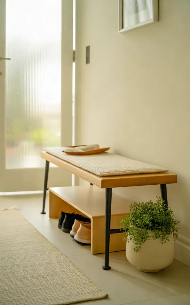Incorporate a Modern Bench for Comfort and Function