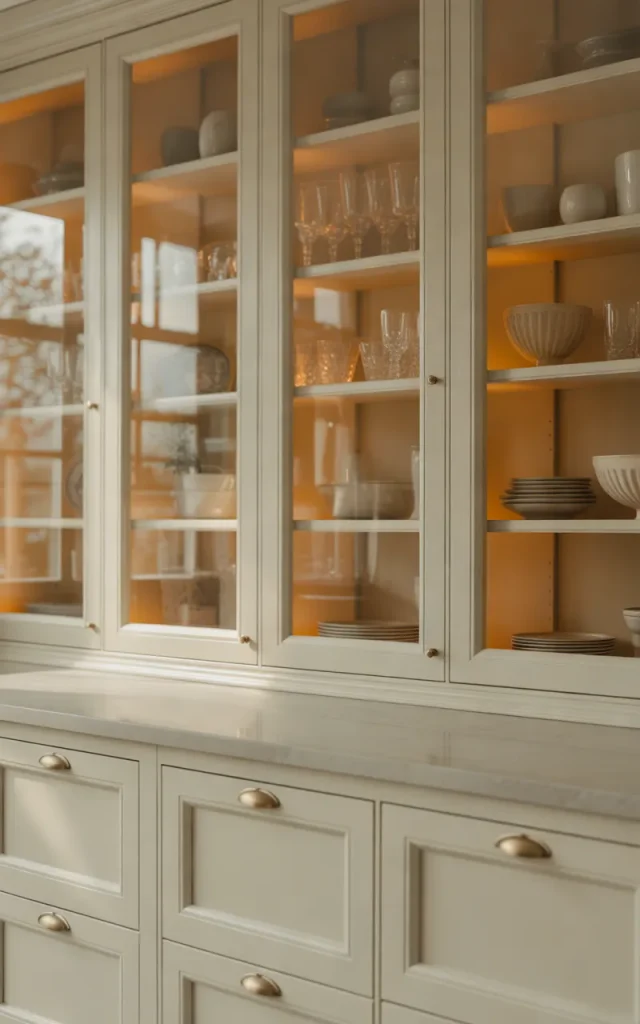 Install Glass Display Cabinets With Interior Lighting