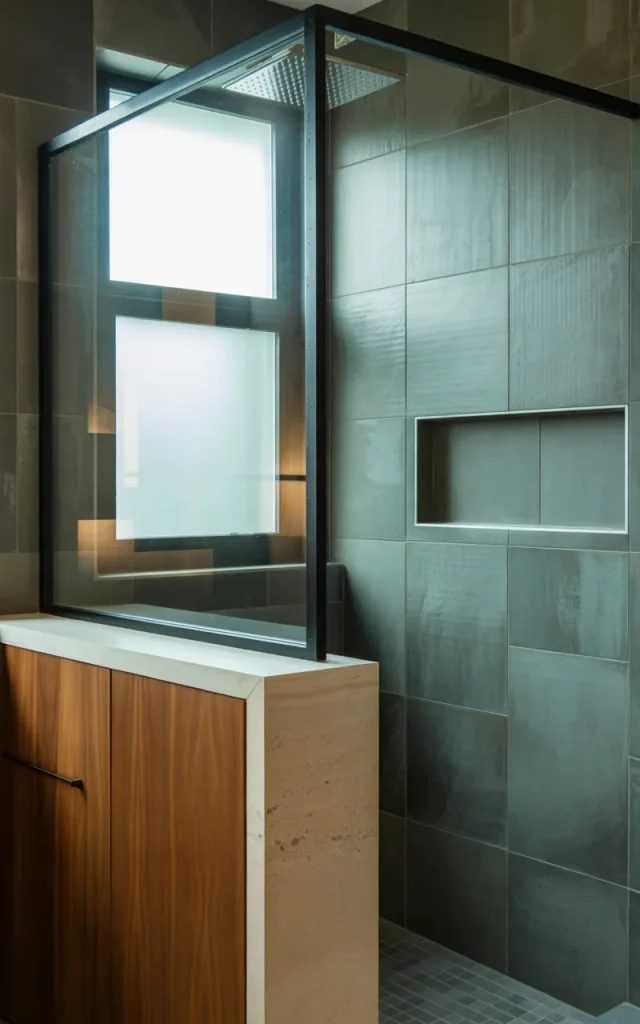 Install a Walk-In Shower With a Black Frame