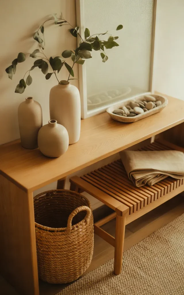 Layer Natural Materials for a Warm Modern Entryway