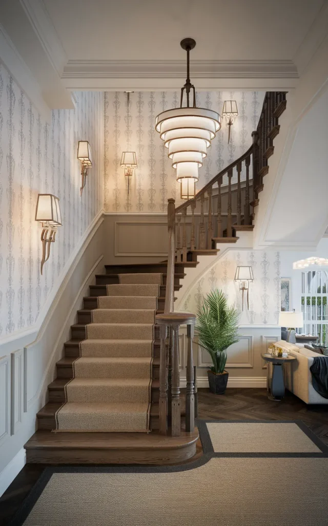 Layer Pendant Lighting with Wall Sconces