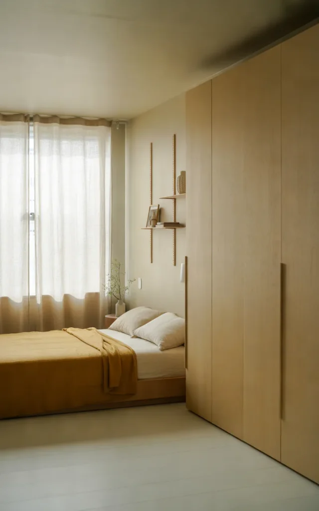 Make a Small Bedroom Feel Larger With Vertical Storage