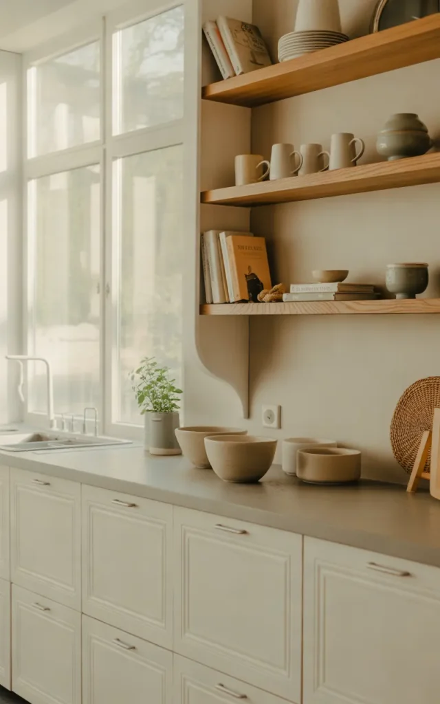 Mix Open and Closed Cabinets for Flexible Storage