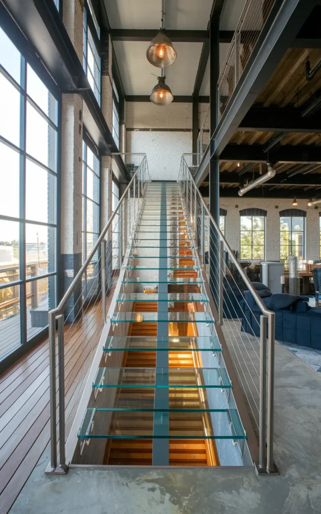 Mix glass with steel cable railings ⚙️