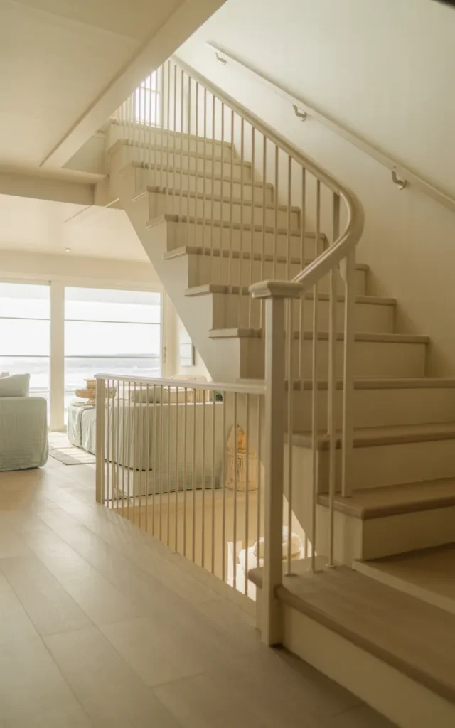 Paint iron railings in matte white for a soft aesthetic
