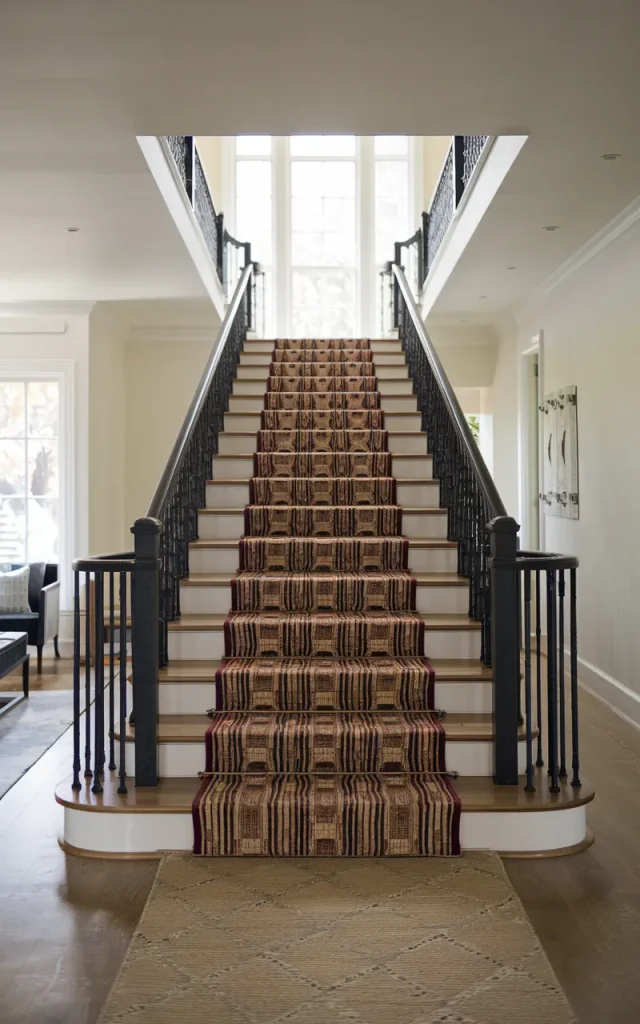 Pair Patterned Carpet with Simple Railings