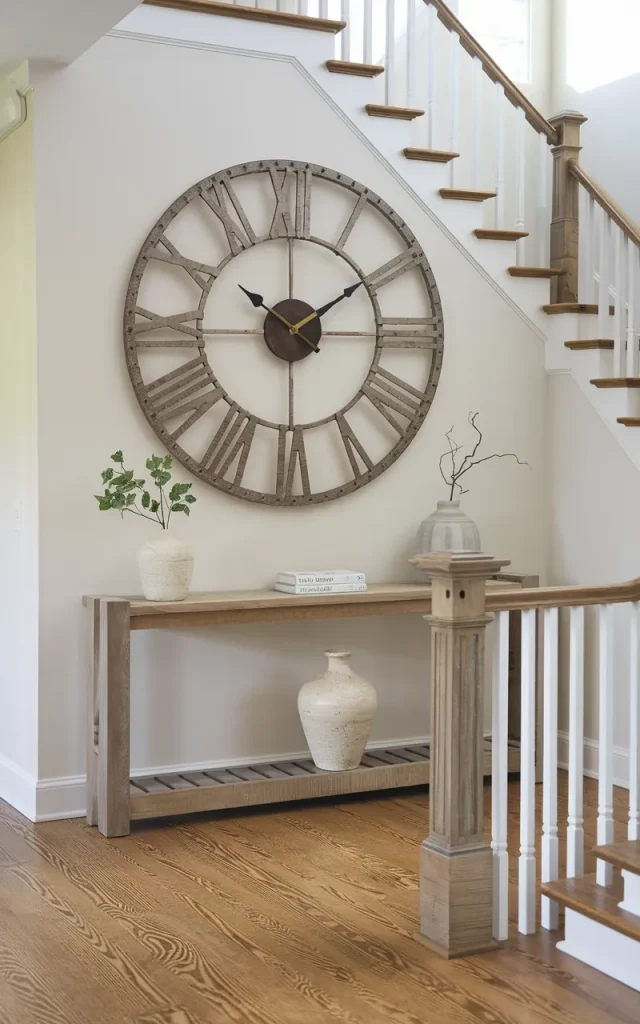 Place a statement clock as functional art 🕰️