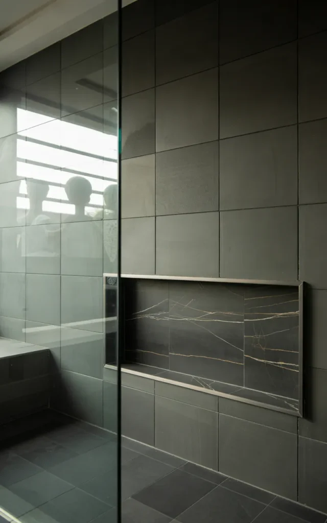 Transform the Shower Niche Into a Dark Feature